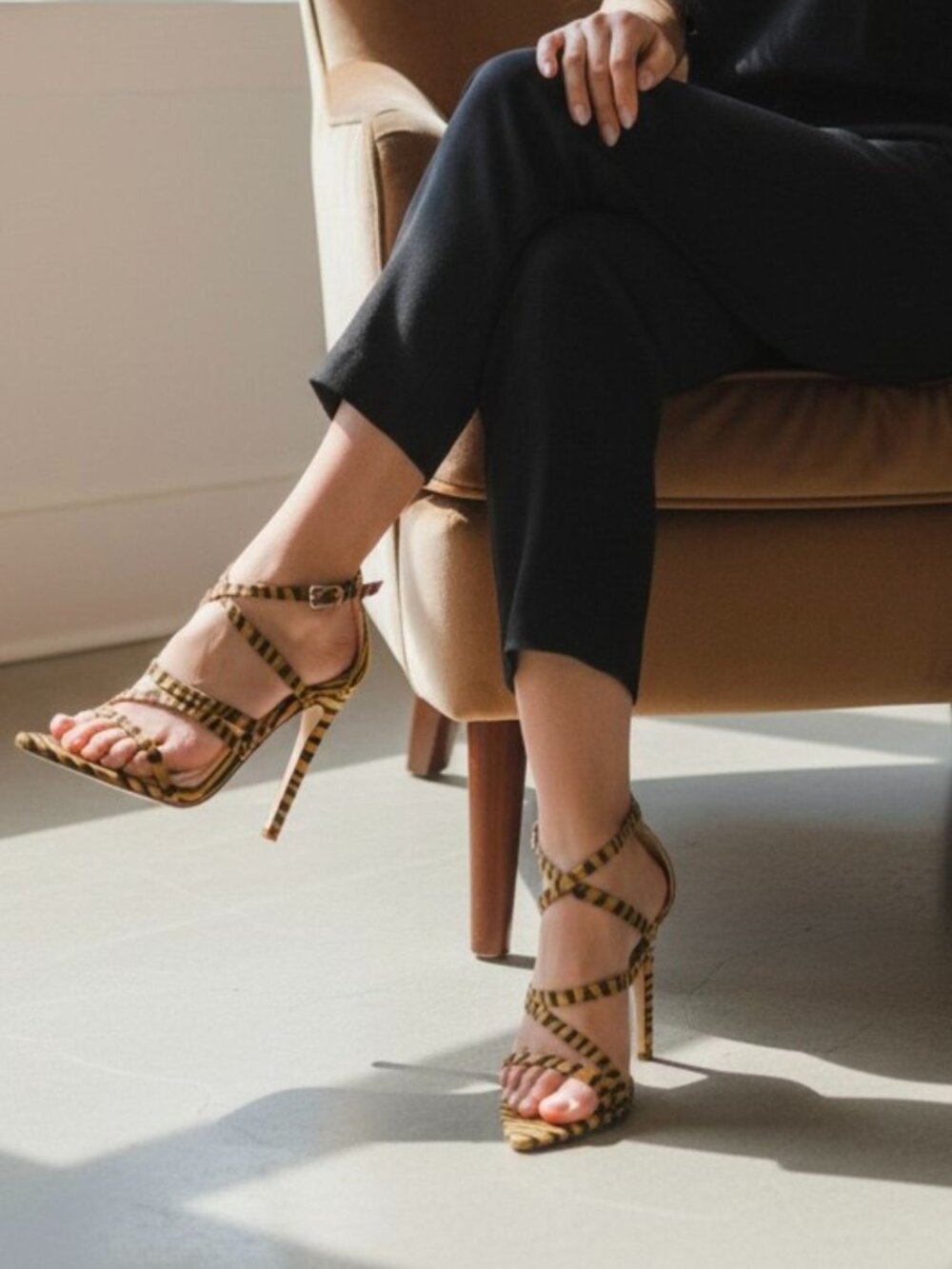 Zebra Print Strappy Stiletto High Heels With Adjustable Buckle Closure Bold Desi